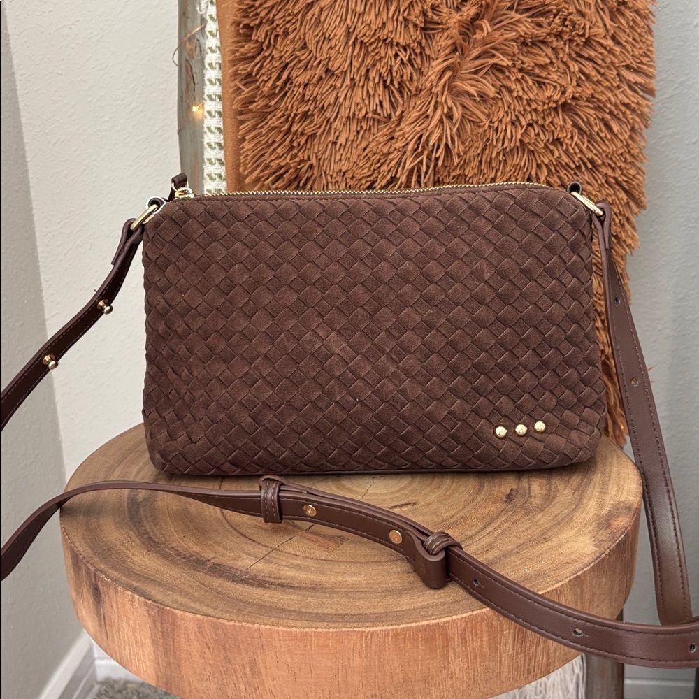 Pretty Simple Suede Harper Hobo Shoulder Bag/Chocolate